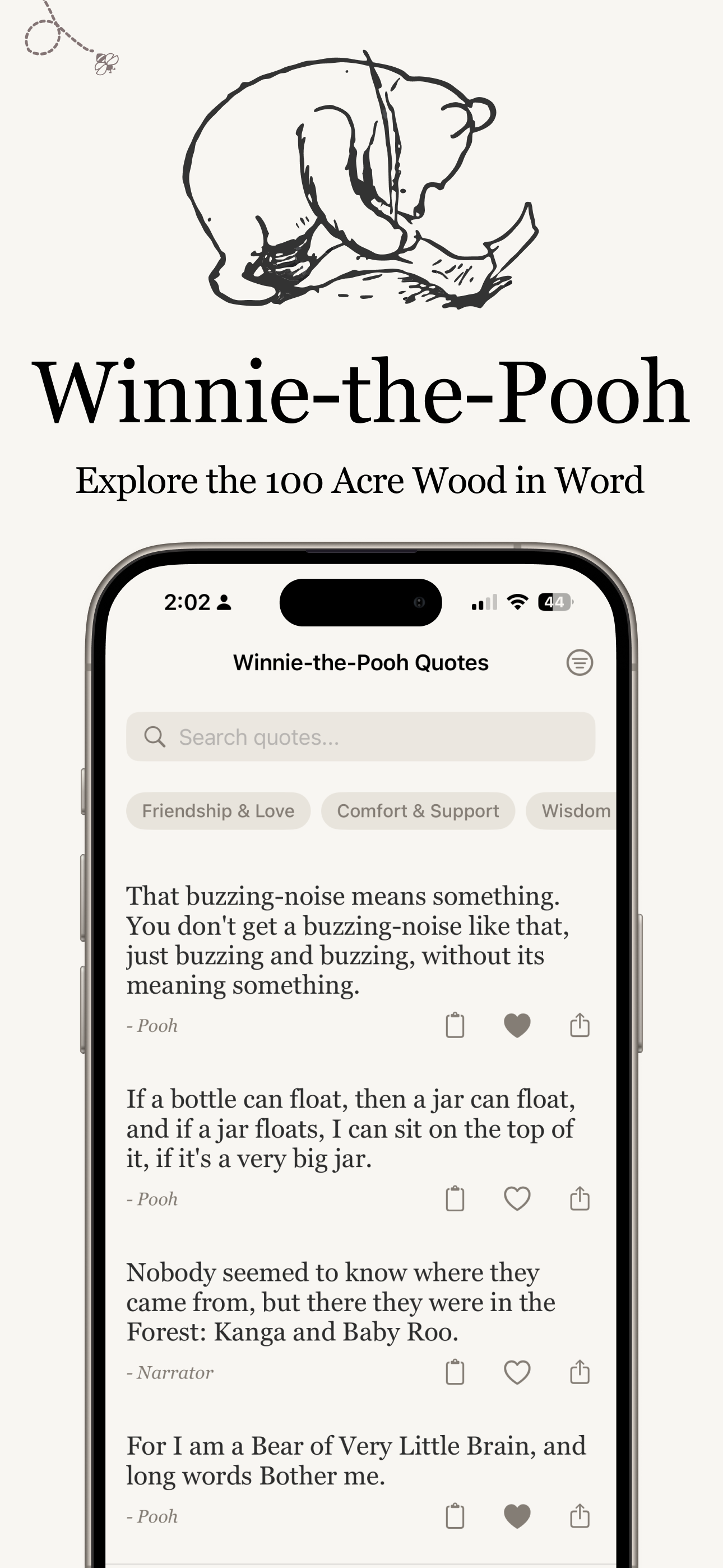 Winnie-the-Pooh Quote Journal screenshot 1